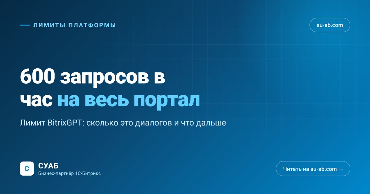 Лимит BitrixGPT: 600 запросов в час на весь портал Битрикс24