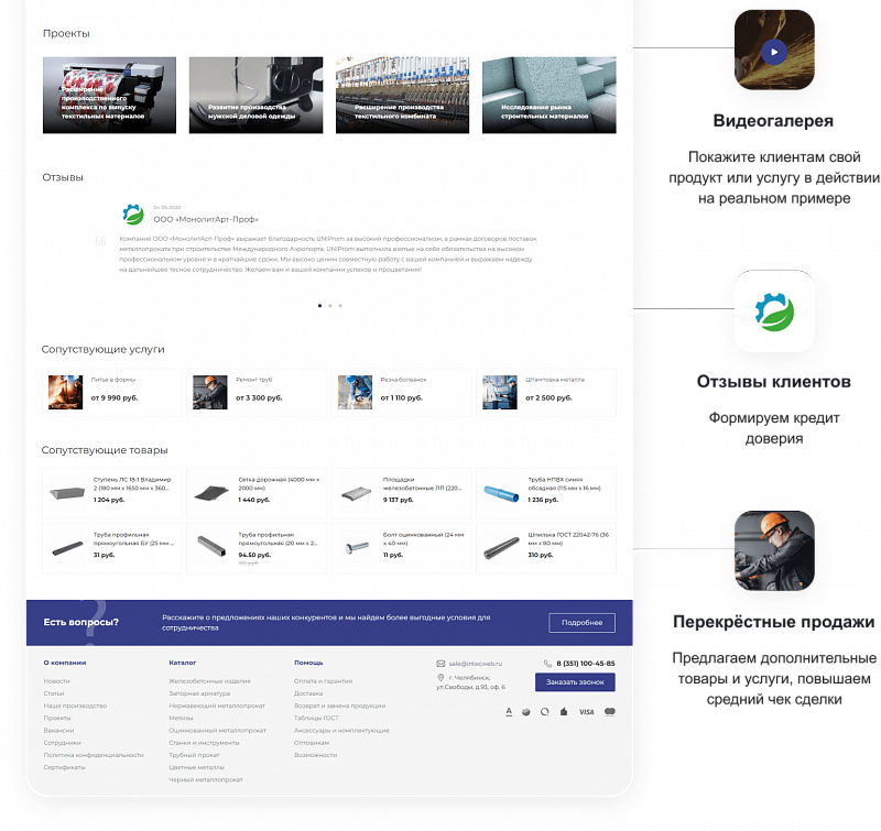 INTEC.Prom — сайт промышленной компании и оптового поставщика