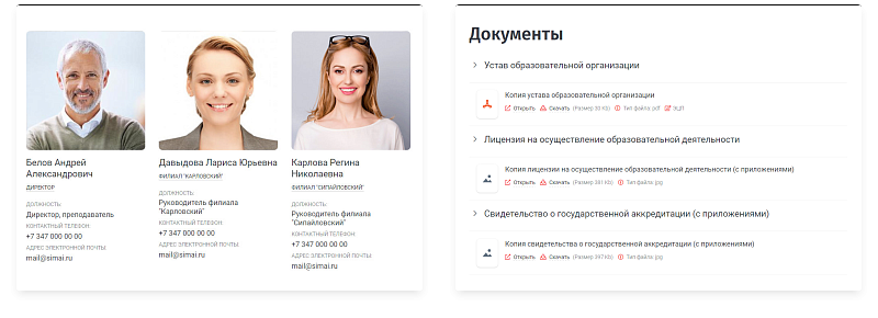 Превью шаблона сайта учебного центра — версия для слабовидящих